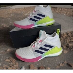 adidas gazelle silver green womens Women's Crazyflight Mid Volleyball Shoes